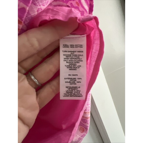 Vineyard Vines Womens Small Off Shoulder Pink White Mini Dress - Picture 6 of 7